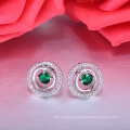 Wholesale fashion women earrings cz stone cute style rhodium plated earrings free sample